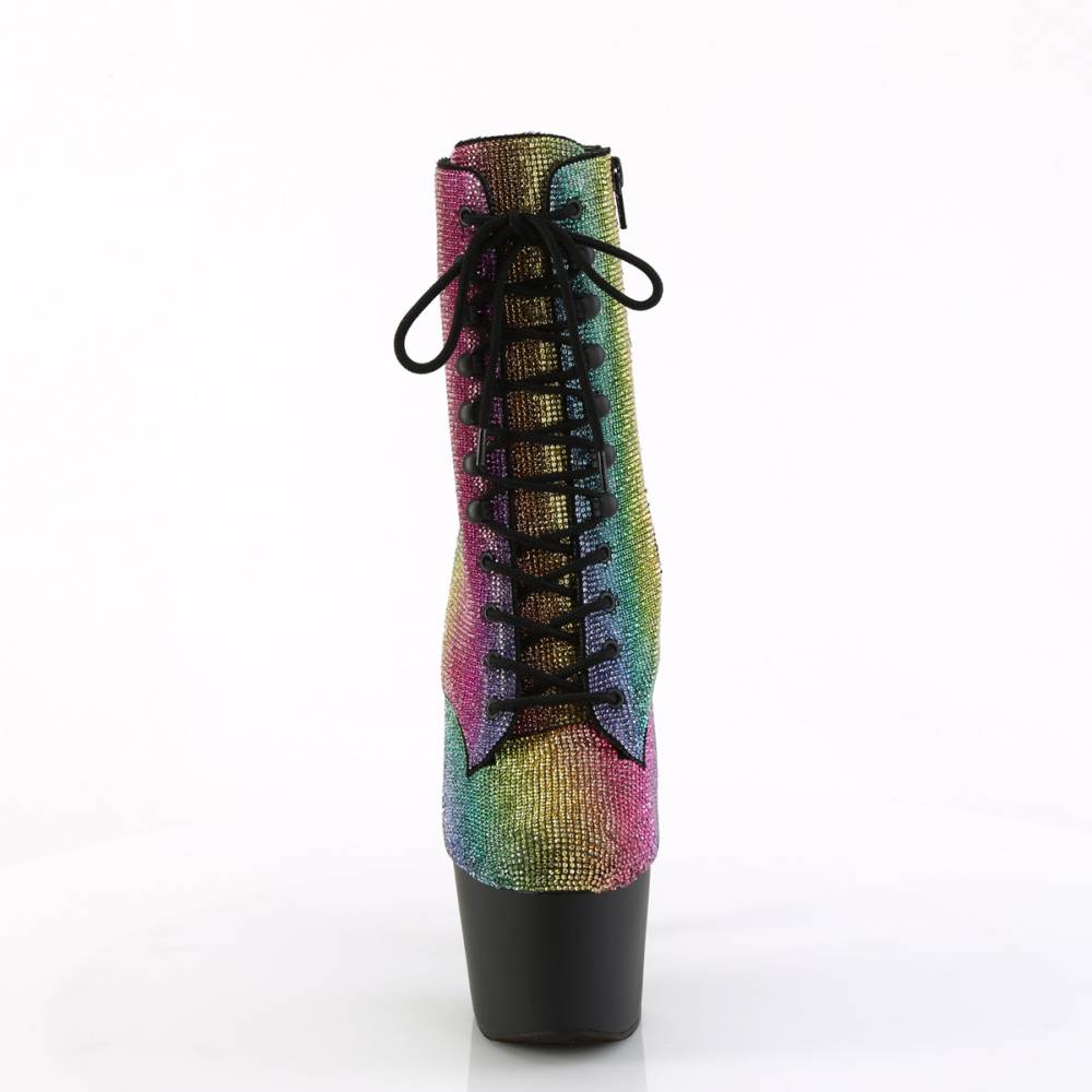 Pleaser - ADORE-1020RS Plateau Laarzen, Paaldans schoenen - Regenboog/Zwart